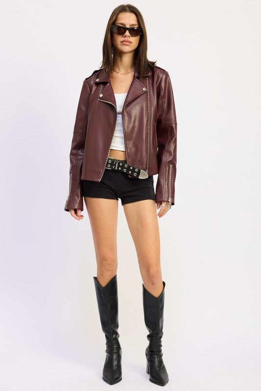 Gia Faux Leather Jacket