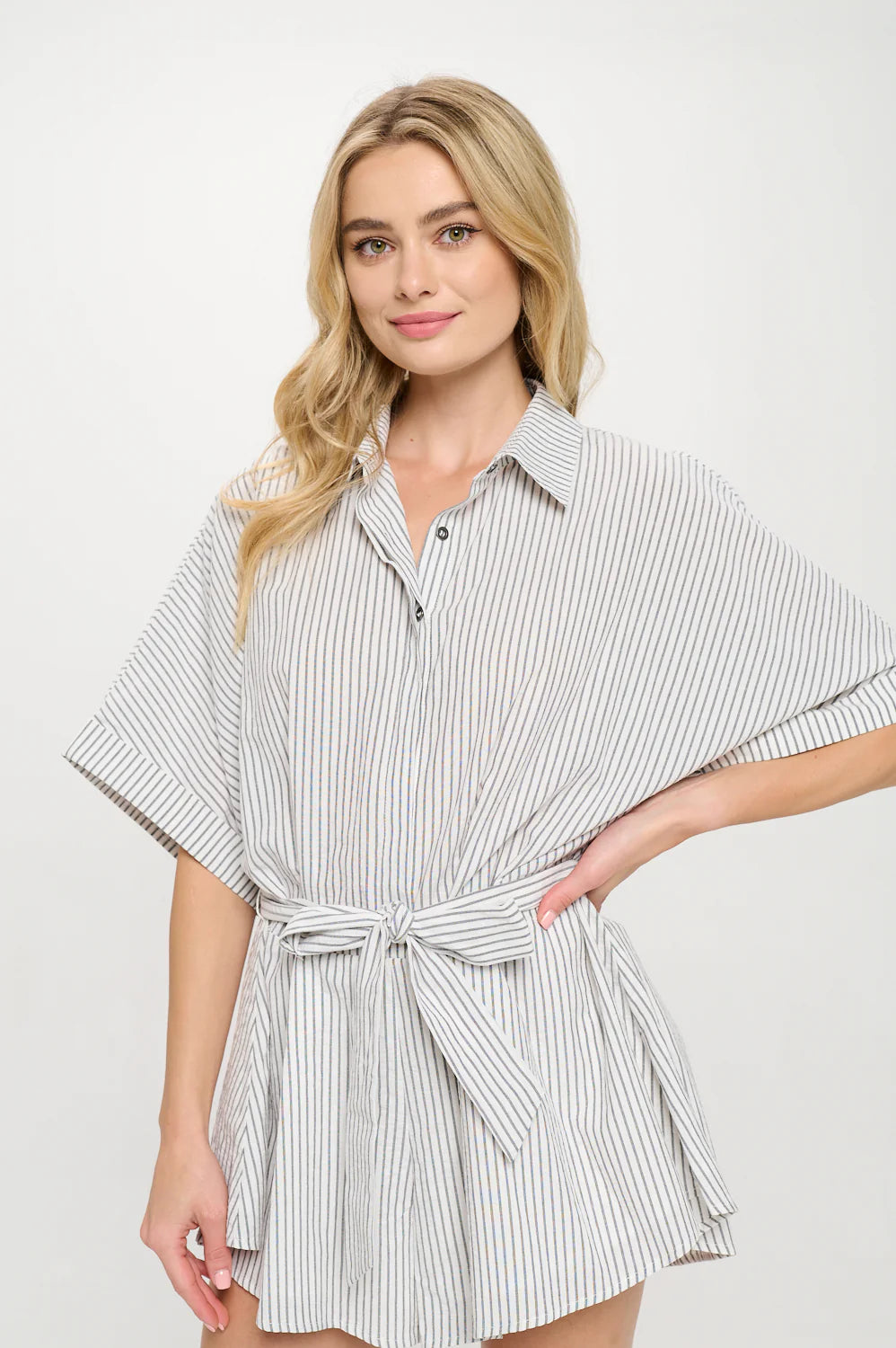 Midnight Stripe Romper