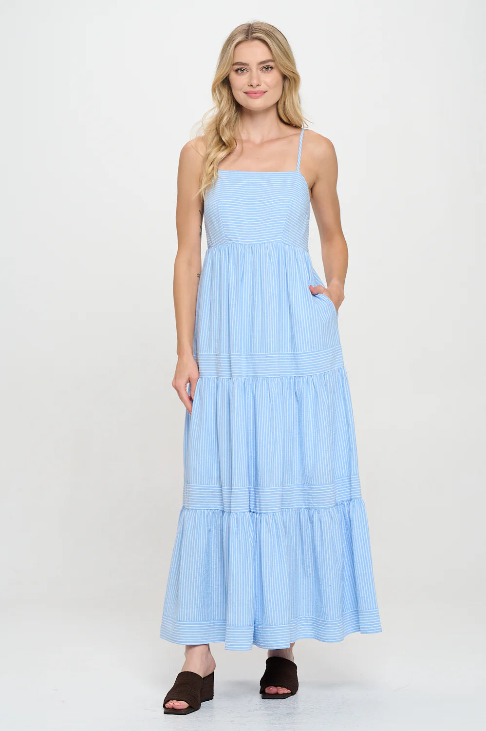 Cerulean Stripe Maxi Dress