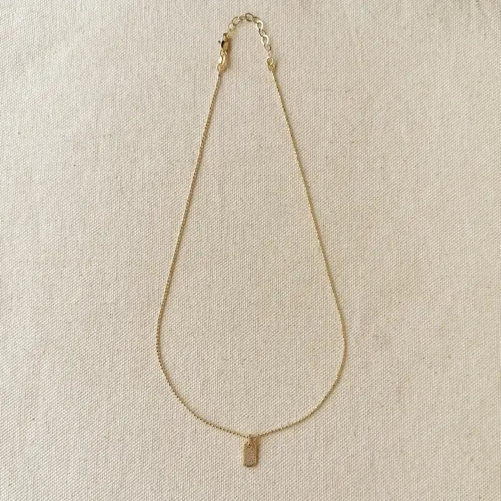 18K Gold Filled Mini Dog Tag Necklace