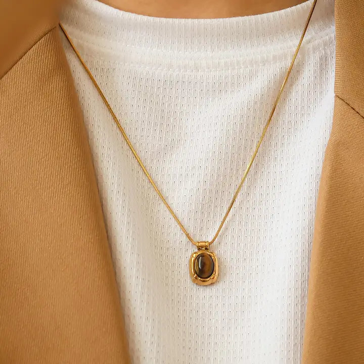 Dax 18K Gold Filled Stone Necklace