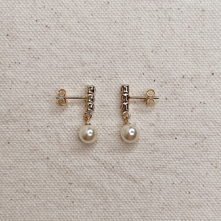 Gianna 18K Gold Filled Pearl Earrings