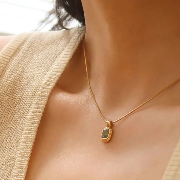 Heidi 18K Gold Filled Stone Necklace