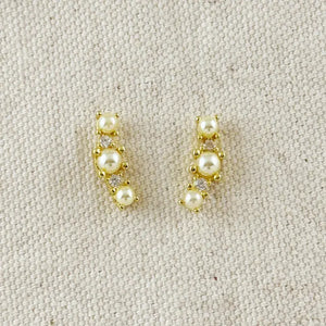 Lucy 18K Gold Filled Pearl Studs