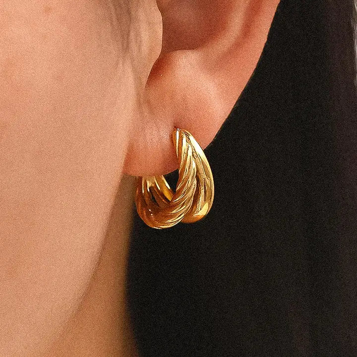 Lane 18K Gold Filled Double Hoop