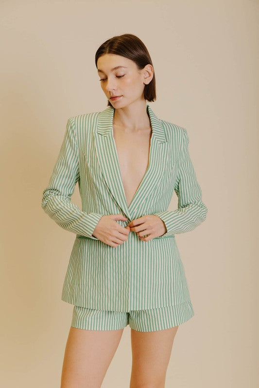 Aliana Striped Summer Blazer