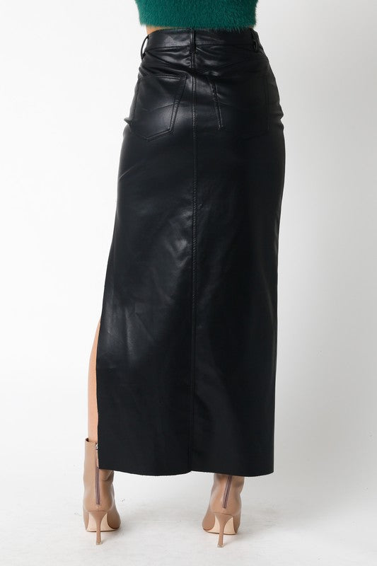Stassi Faux Leather Skirt
