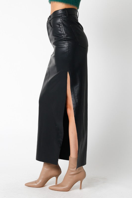 Stassi Faux Leather Skirt
