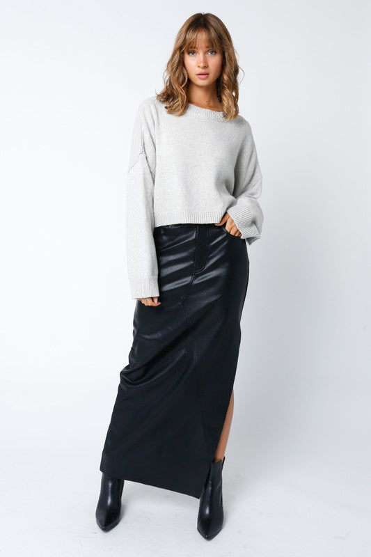 Stassi Faux Leather Skirt