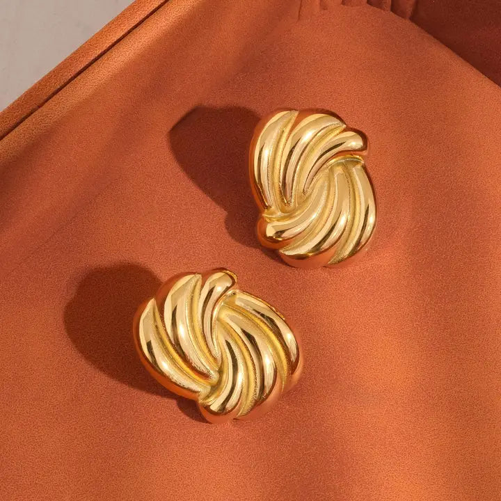 Ava 18K Gold Filled Wave Earrings