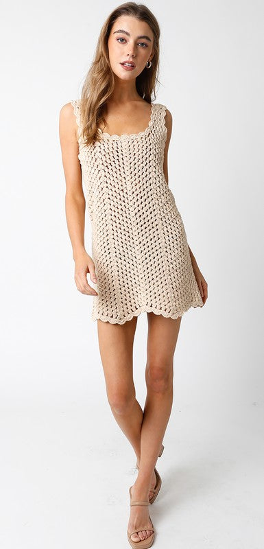 Isla Crochet Mini Dress/Cover Up