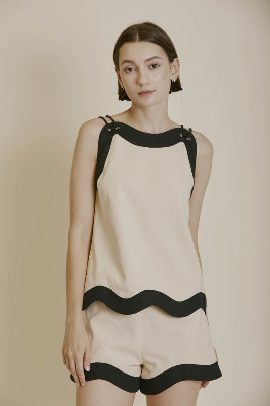 Lena Wave Hem Shorts