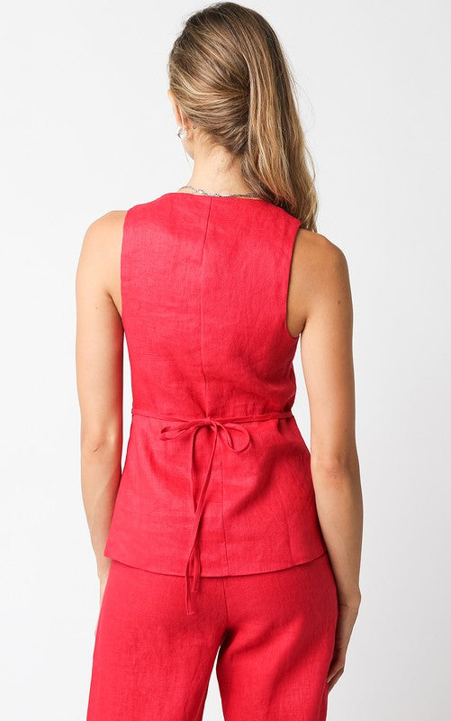 Bri Linen Vest Top