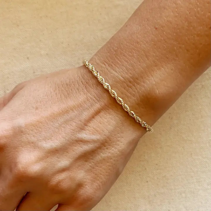18K Gold Filled OBX Rope Bracelet