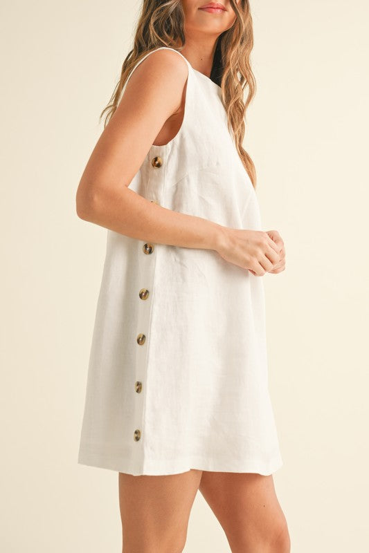 Lucy Linen Button Dress