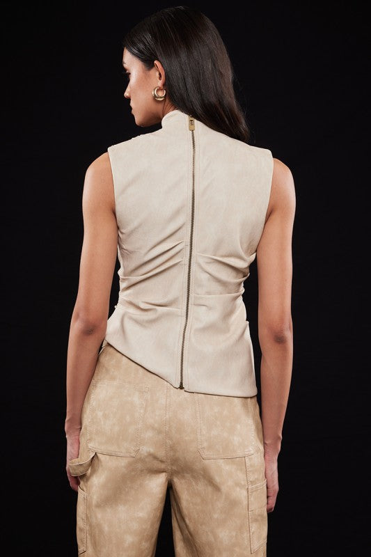 Diana Faux Leather Top