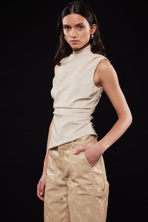 Diana Faux Leather Top