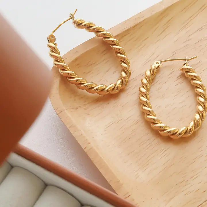 Brooke 18K Gold Filled Braided Hoops