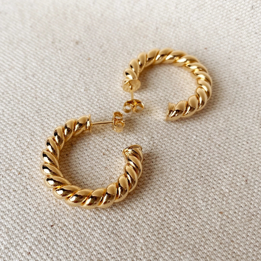Tia 18K Gold Filled Croissant Hoops