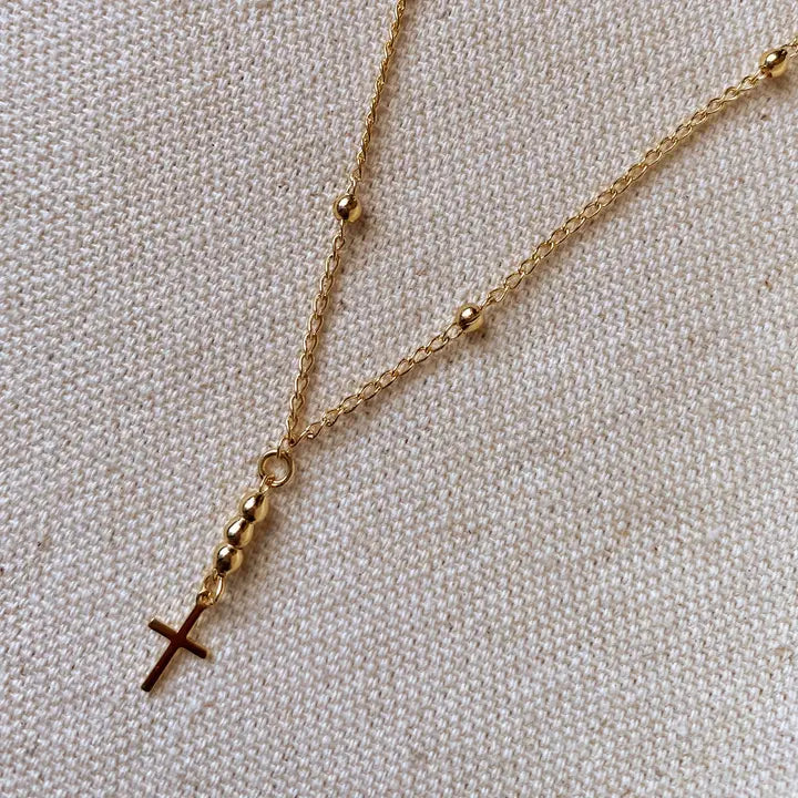 18K Gold Filled Cross Necklace