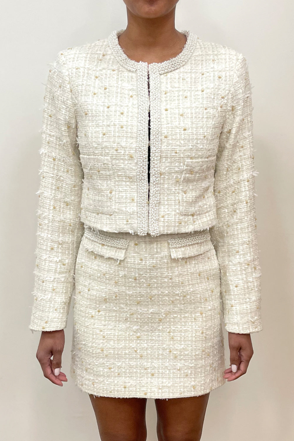Alba Tweed Pearl Trim Jacket