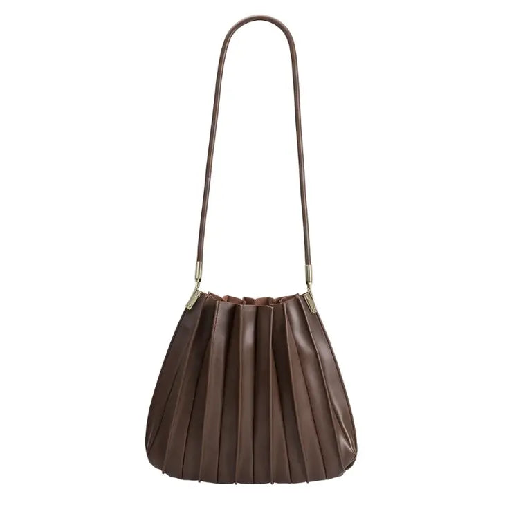 Carrie Vegan Leather Pleated Bag