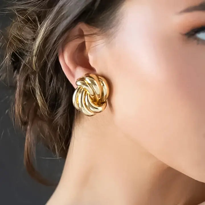 Ava 18K Gold Filled Wave Earrings