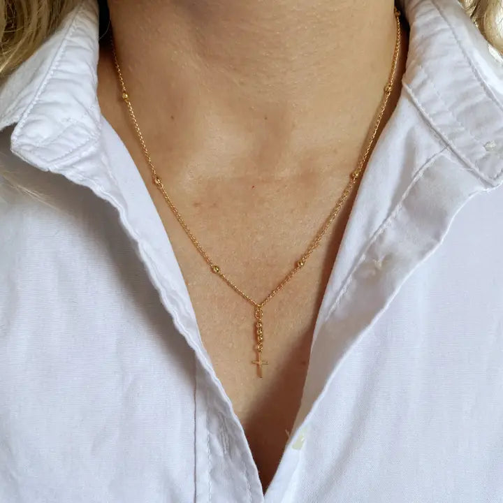 18K Gold Filled Cross Necklace