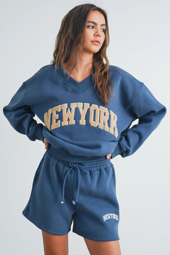 NY Embroidered Sweatshorts
