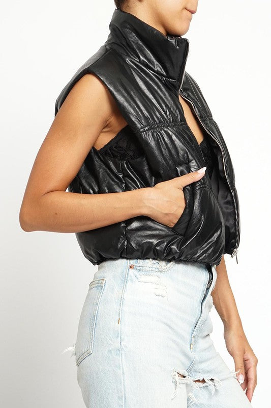 Logan Faux Leather Vest
