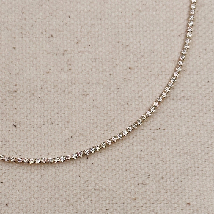 Celine 18K Gold Filled Tennis Necklace