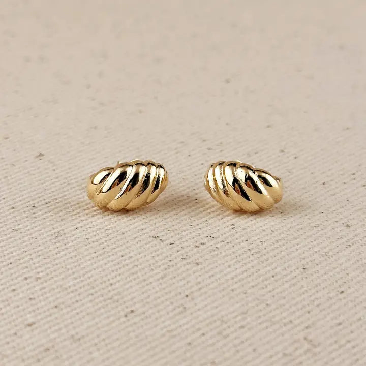 18K Gold Filled Croissant Studs