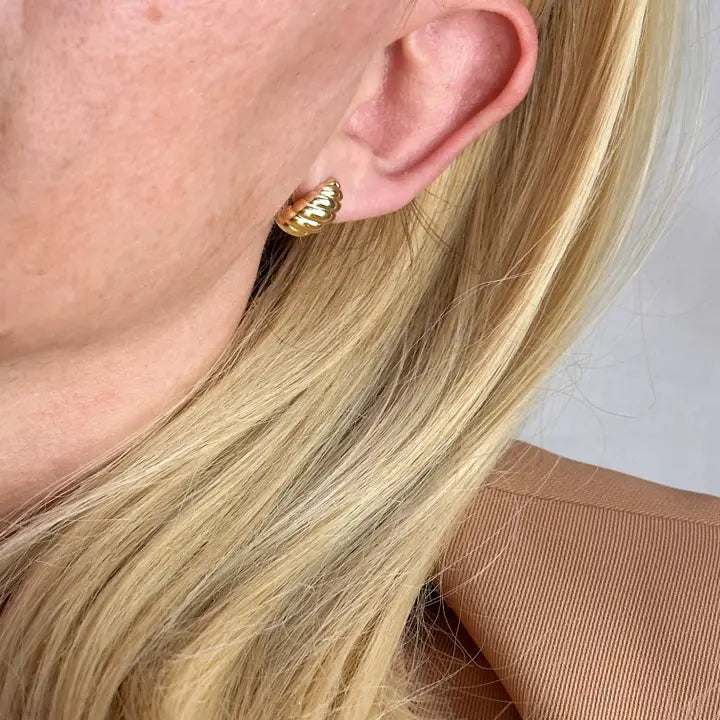 18K Gold Filled Croissant Studs