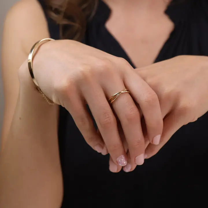 18K Gold Filled X Ring