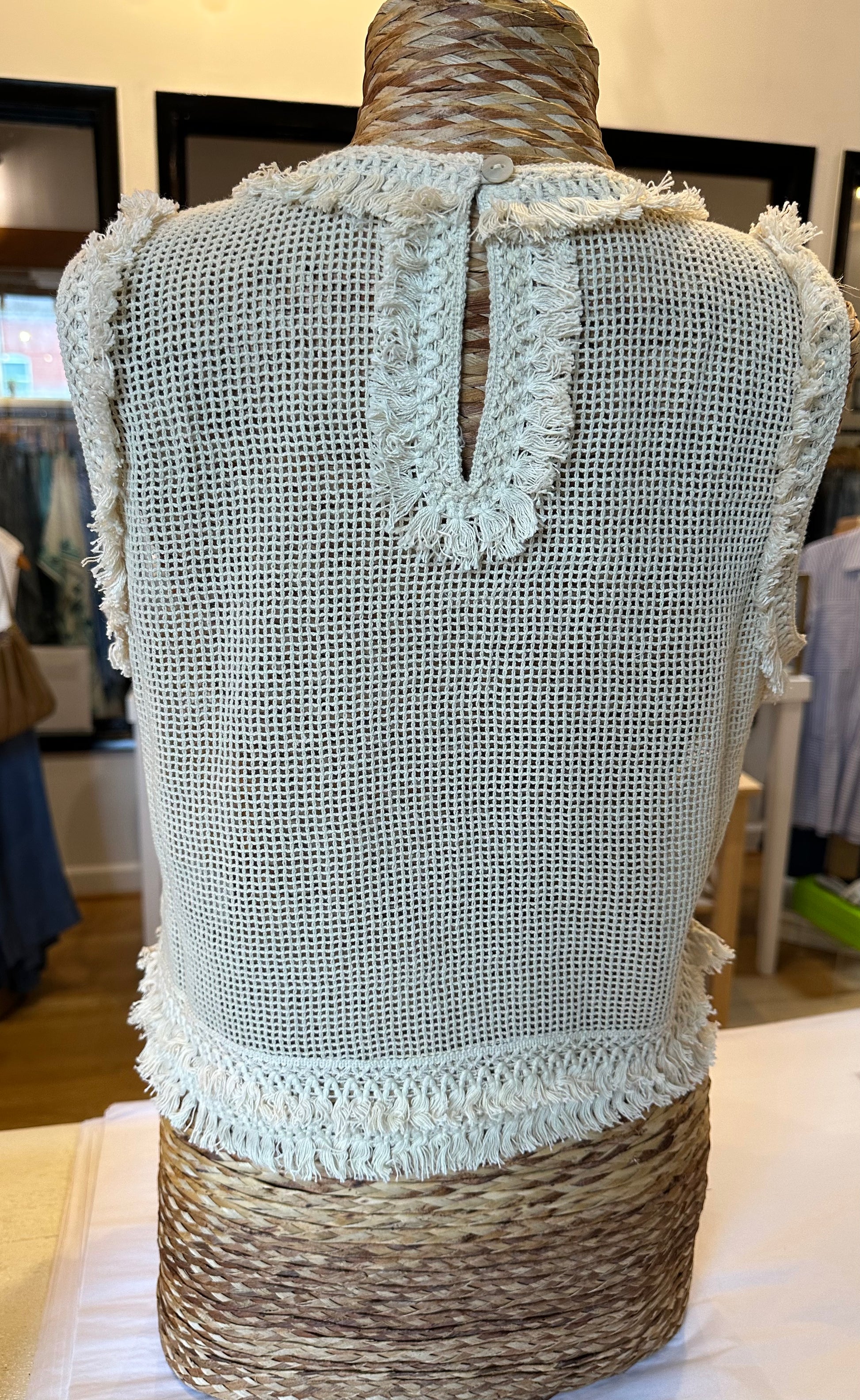 Mina Crochet Fringe Top