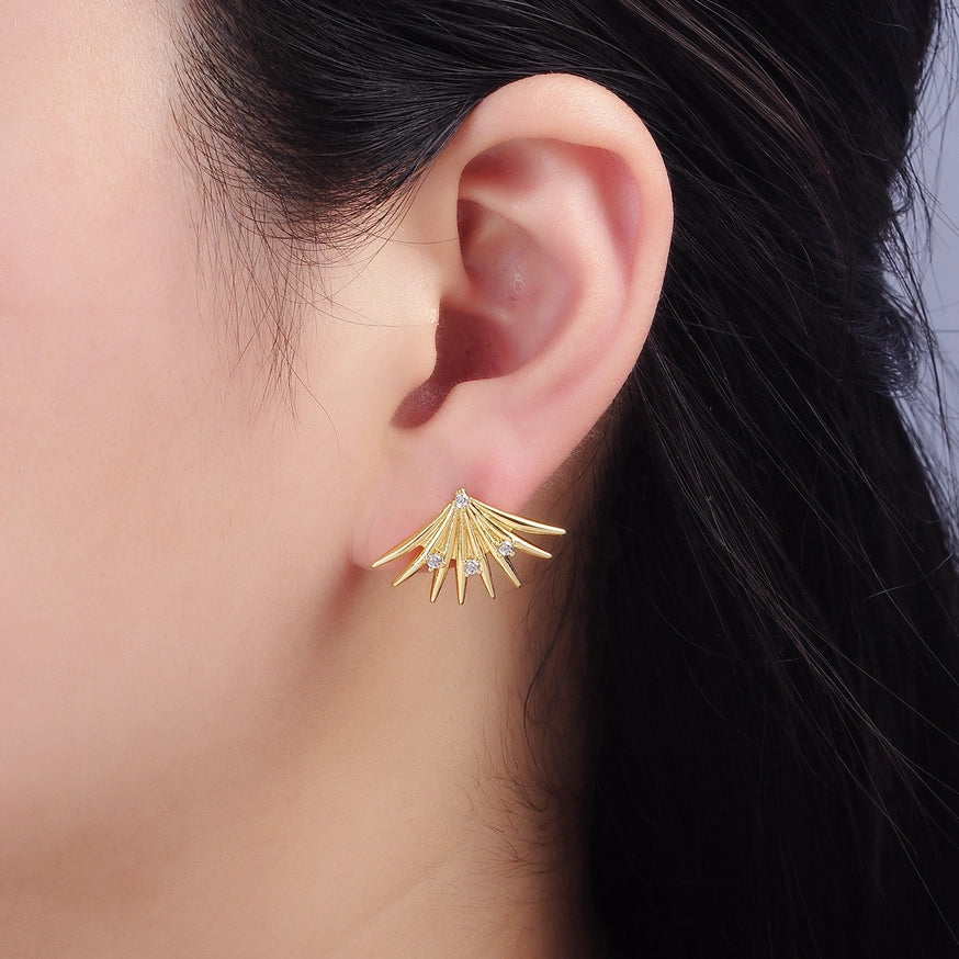 Cate 14K Gold Filled CZ Spike Earrings