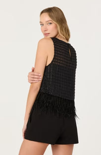 Etheos Feather Trim Top by ASTR