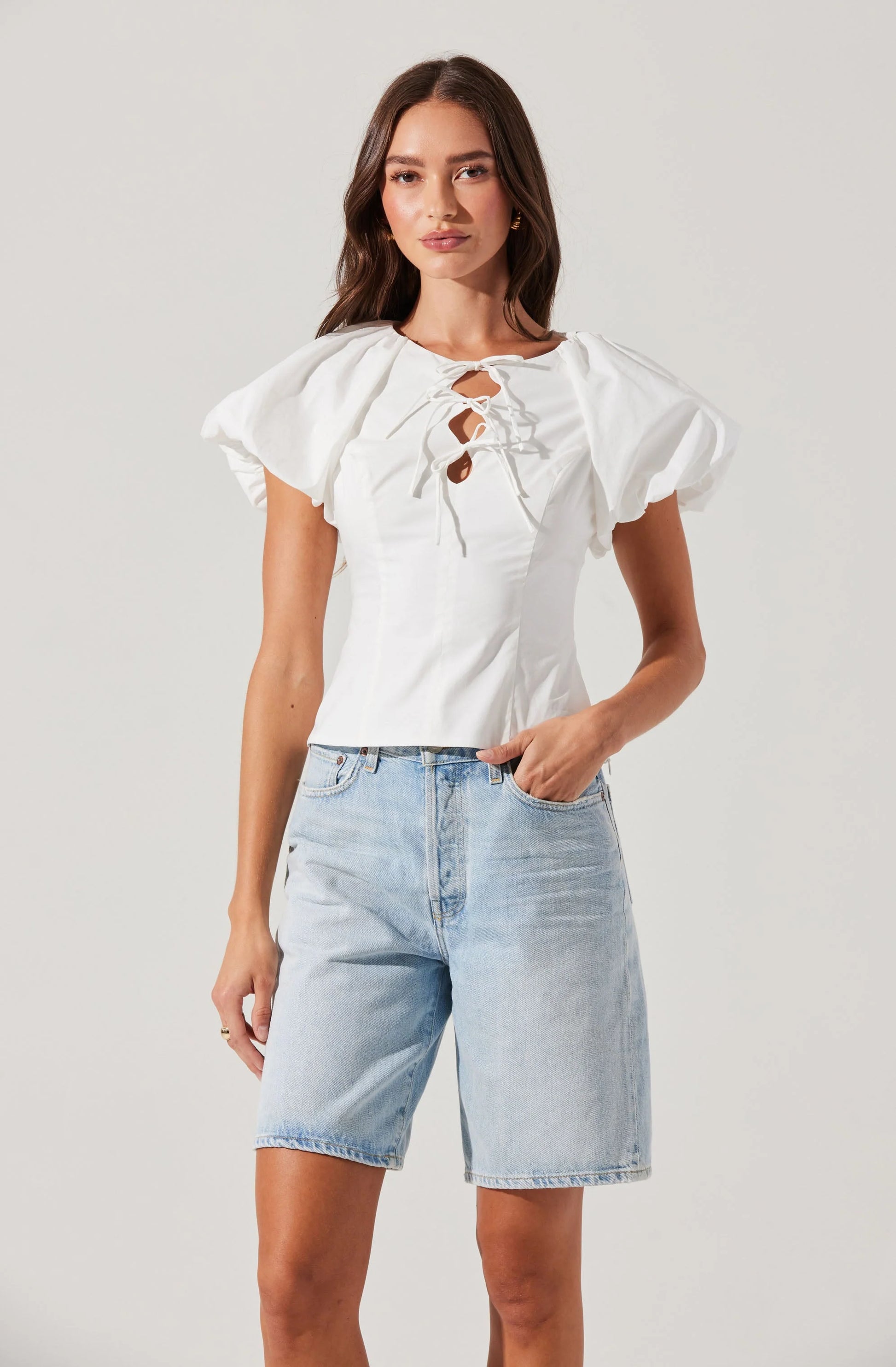 Aine Poplin Top by ASTR