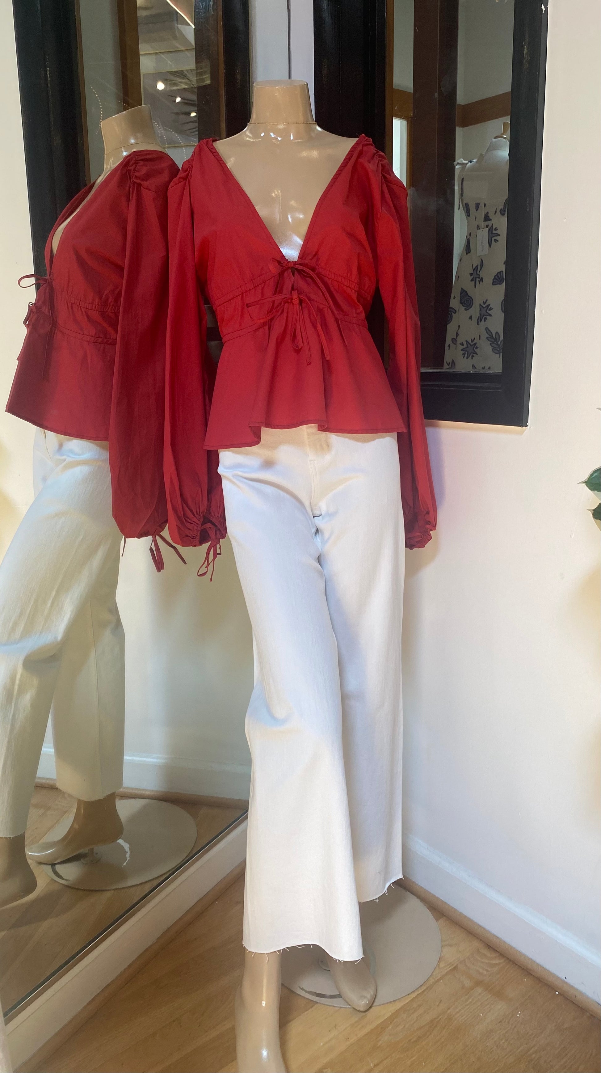 Poppy Tie Front Top