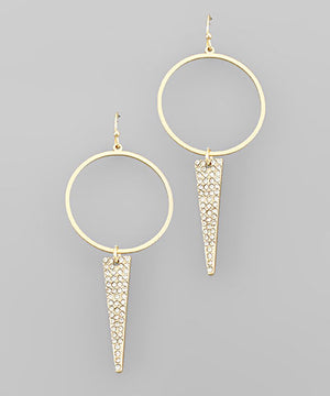Open image in slideshow, Hana Triangle Pave Earrings

