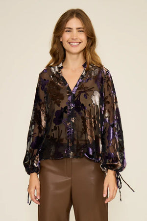 Jacaranda Burnout Blouse