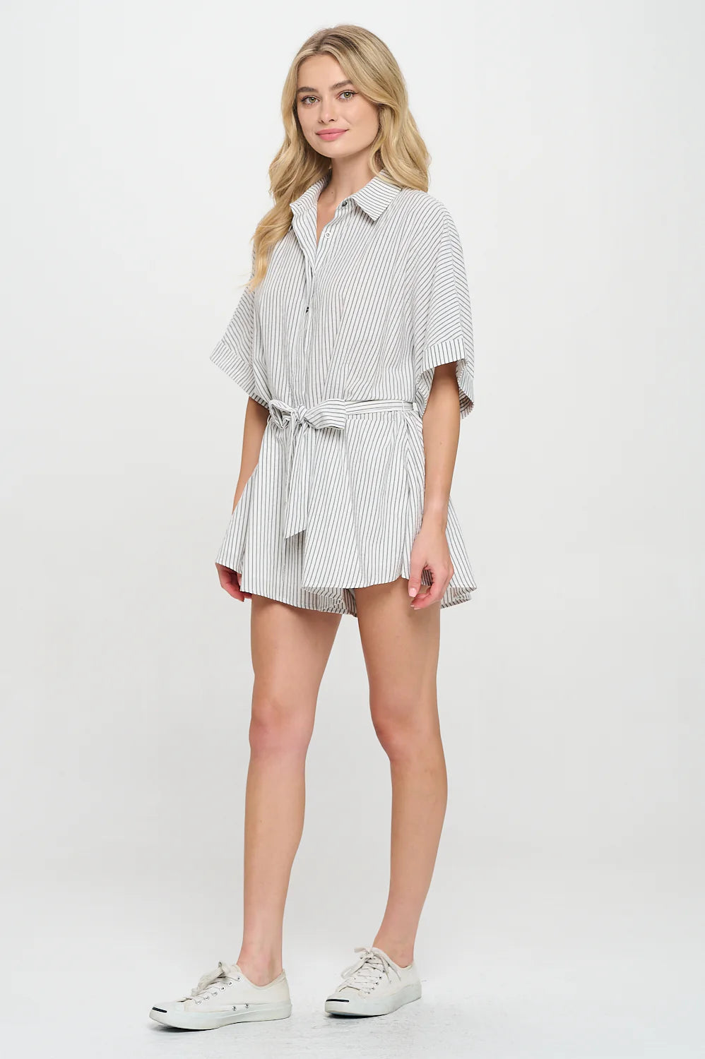 Midnight Stripe Romper