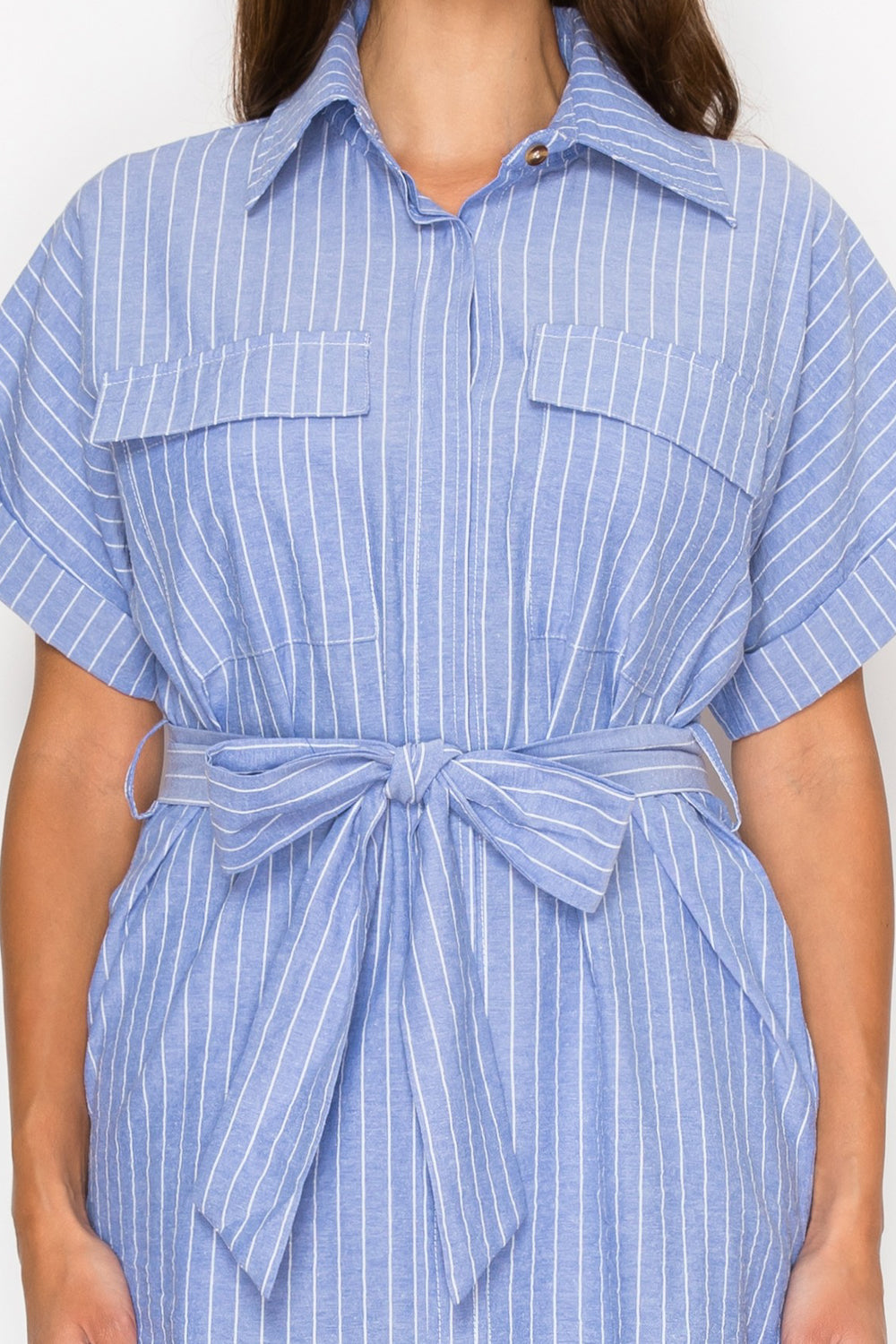 Nautical Stripe Shirt Dress