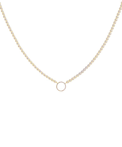 Louella 18K Gold Dipped Pearl Pave Necklace