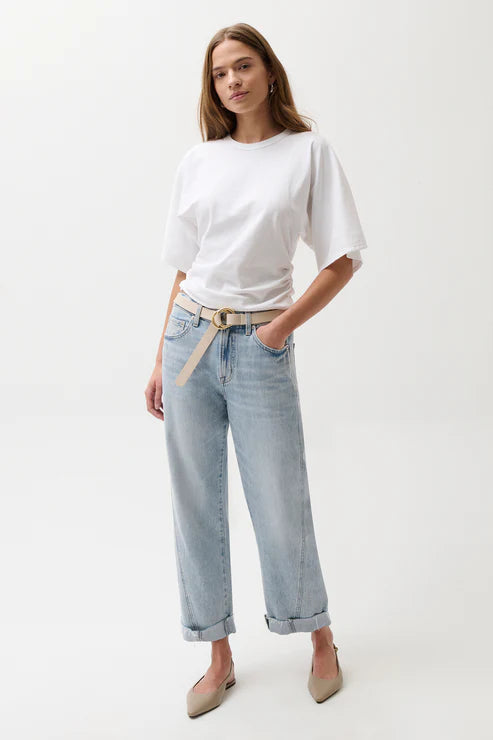 Kacey Mid Rise Cuffed Boyfriend Jeans