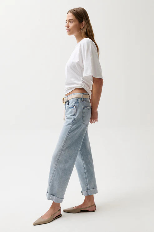 Kacey Mid Rise Cuffed Boyfriend Jeans