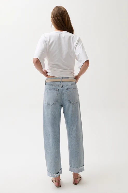 Kacey Mid Rise Cuffed Boyfriend Jeans