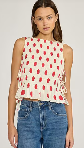 Maeve Polka Dot Top