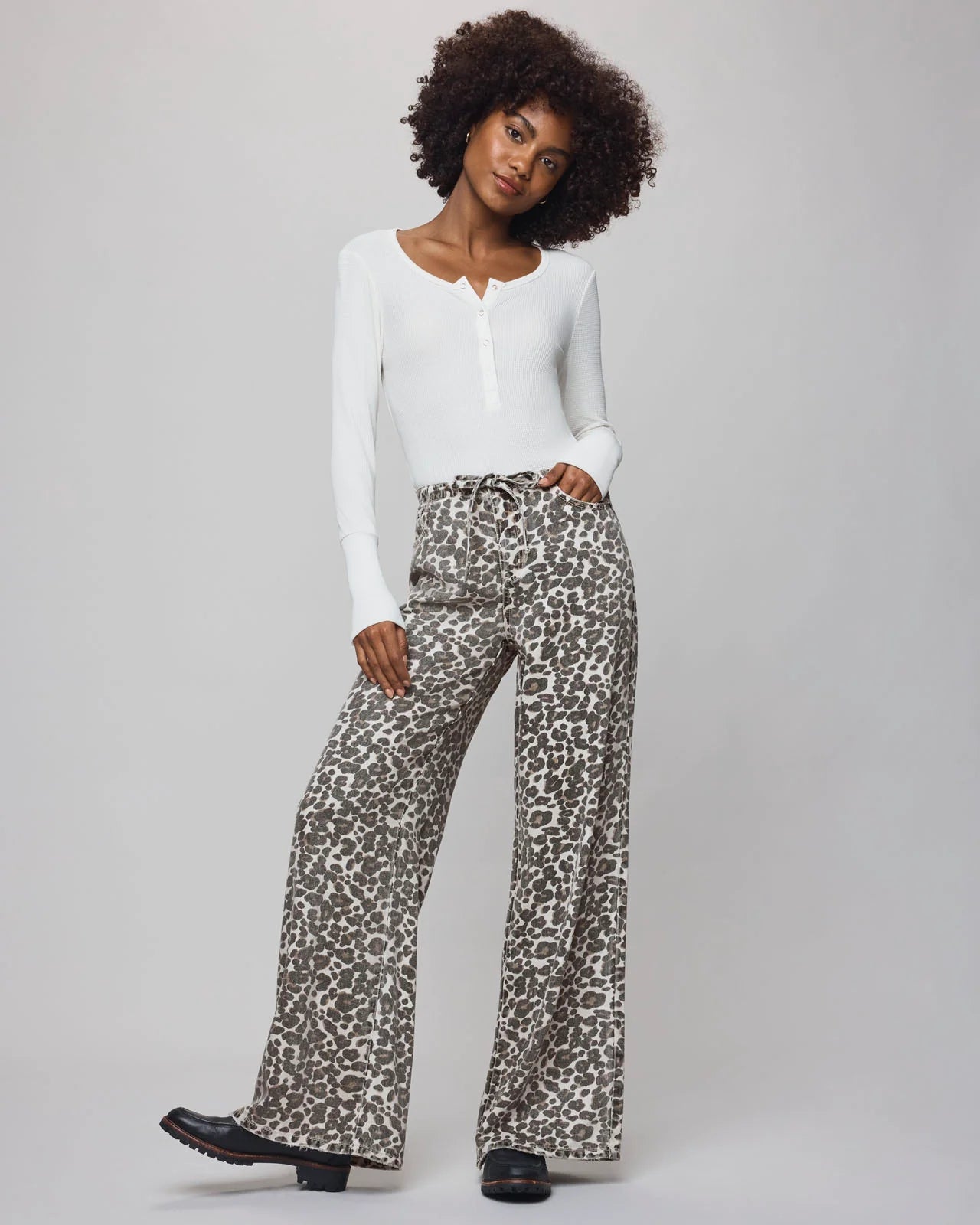 Denim Leopard Pants by Splendid LA