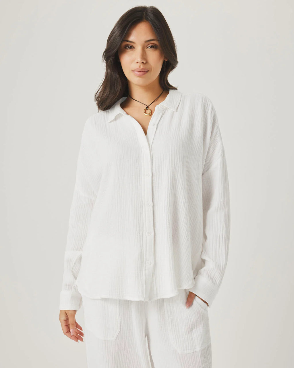 Ava Gauze Button Down by Splendid